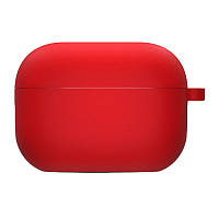 Чехол силиконовый Silicone Case с микрофиброй для наушников Airpods Pro (Red) Красный