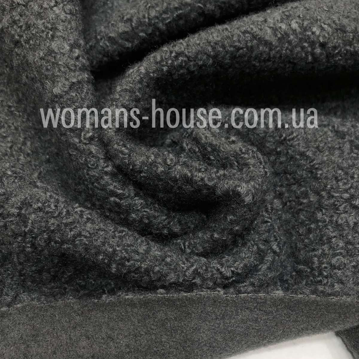 Букле Баранчик пальтова тканина 150 см щільна 300 г/м2 м'яка Темно-сірий, фото 1