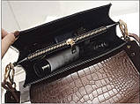 Жіноча класична сумка 1019 крос-боді на три відділи чорна, фото 5