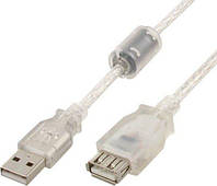 Кабель Cablexpert CCF-USB2-AMAF-TR-10 (премиум качество, USB2.0 A-папа/A-мама, 3м, с феритом)