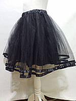 Фатиновая юбка для взрослых двухслойная черная