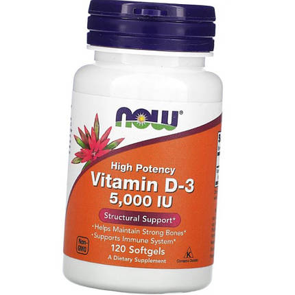 Вітамін Д3 NOW Vitamin D-3 5000 IU 240 гел капс, фото 2