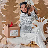 Сімейна колекція білих в'язаних новорічних светрів (Зірки), фото 2