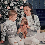 Сімейна колекція білих в'язаних новорічних светрів (Зірки), фото 3