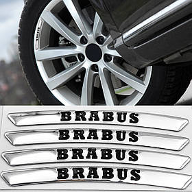 Наклейки на диски (на колеса) BRABUS Mercedes Benz (Мерседес) Сріблясті