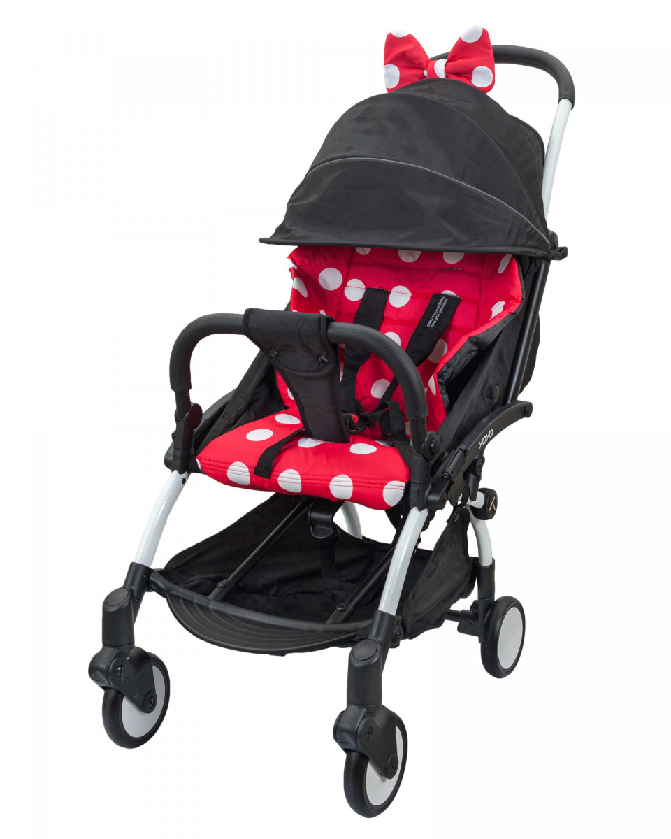 Прогулянкова коляска Yoya 175A+ Premium Edition Minnie Мінні рама біла, колеса ч/б
