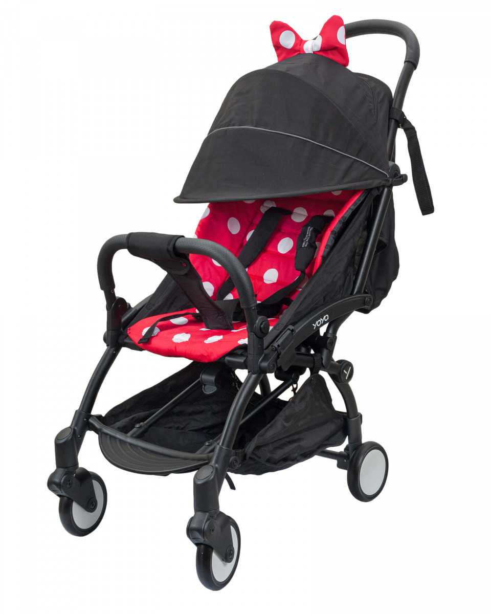 Прогулянкова коляска Yoya 175A+ Premium Edition Minnie Мінні рама чорна, колеса ч/б