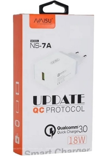 Мережевий зарядний пристрій Type-C Naisu NS-7A 18 W Qualcomm Quick Charge 3.0 White