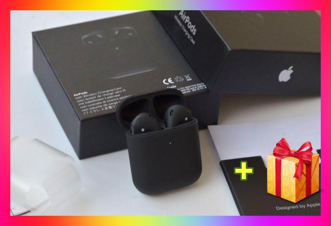 Бездротові навушники i9000 AirPods 2 Lux Edition чорний колір + 2 ПОДАРУНКИ