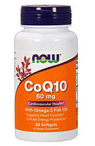 Коензим NOW CoQ10 60 mg with Omega-3 60 капс гел, фото 3