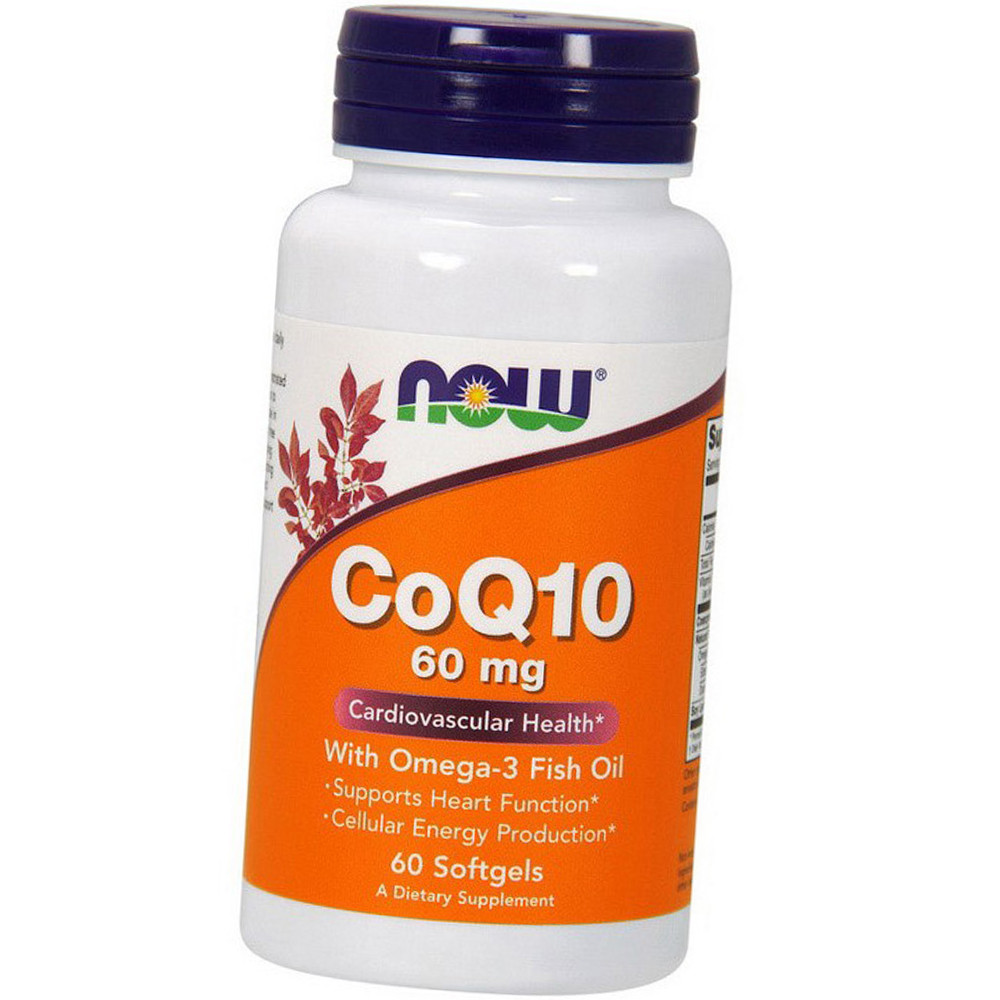 Коензим NOW CoQ10 60 mg with Omega-3 60 капс гел