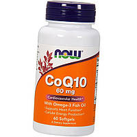 Коензим NOW CoQ10 60 mg with Omega-3 60 капс гел