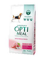 Сухой корм OPTIMEAL (Оптимил) для взрослых собак средних пород индейка 1,5 кг