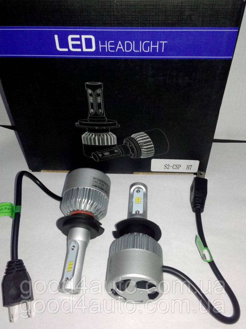 LED лампи H7 S2 CSP 36W 9/32V з активним охолодженням HeadLight, фото 1