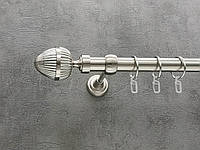 Карниз Quadrum Одеон 160 см одинарный Сталь открытый 25 мм гладкая (кольца с крючками)