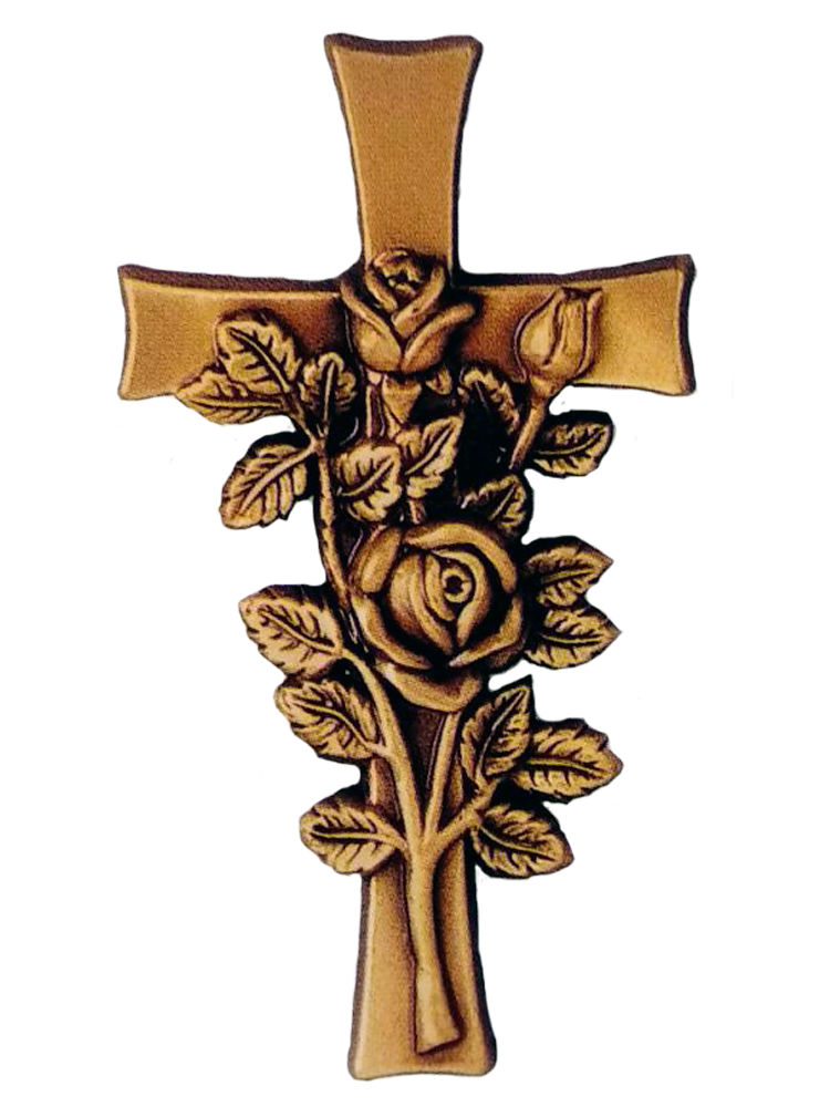Хрест з розами для памятника, 13,5х7,5х2 см., арт.: 2409