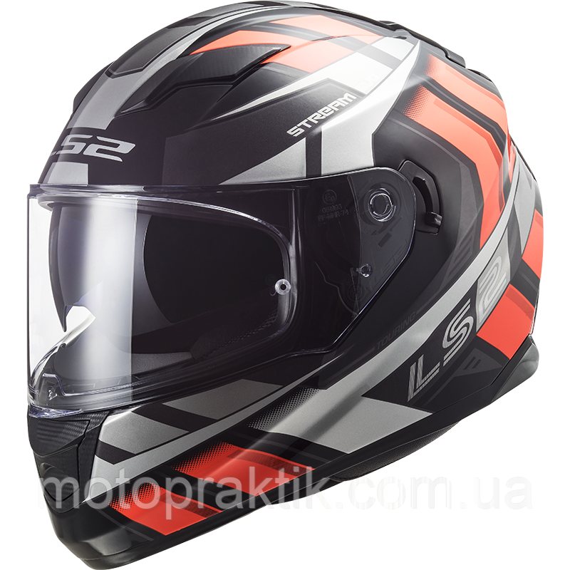 LS2 FF320 STREAM EVO LOOP BLACK FLUO ORANGE, XS Мотошолом інтеграл з окулярами