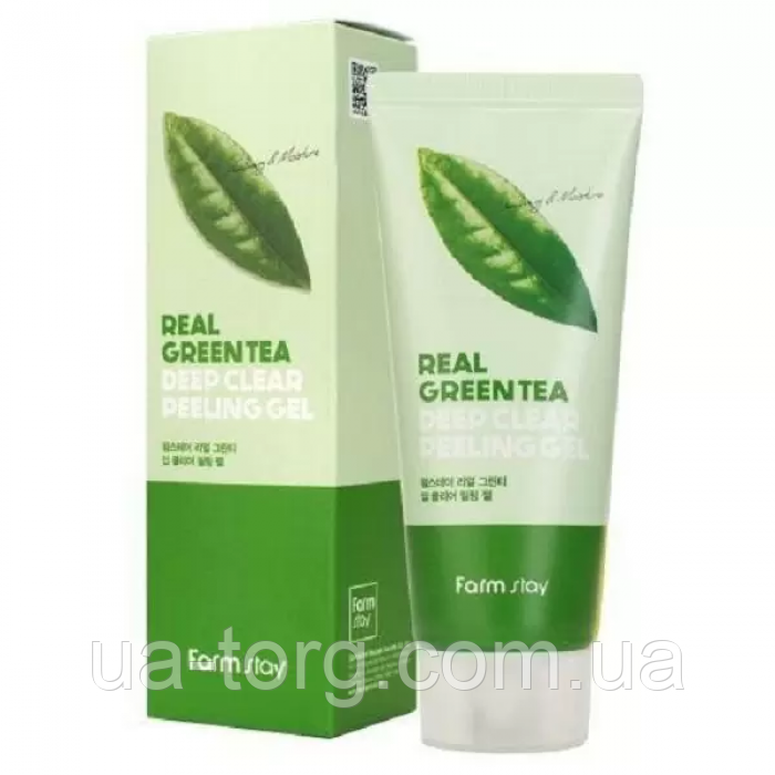 Пілінг-гель для обличчя Farm Stay Real Clear Green Tea Peeling Gel з екстрактом зеленого чаю 100 мл