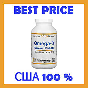 California Gold Nutrition, омега-3, риб'ячий жир 240 капсул США оригінал, фото 2