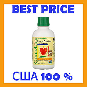 Рідкий кальцій з магнієм ChildLife з натуральним апельсиновим смаком, 474 мл США оригінал, фото 2