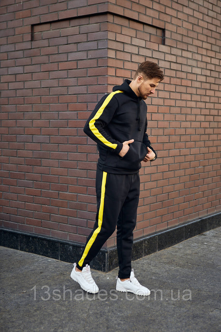 Спортивний костюм із лампасами теплий чорний Рівно, фото 1