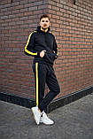 Спортивний костюм із лампасами теплий чорний Рівно, фото 4