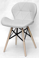 Стул Invar XXL кожзам серый 10, на буковых деревянных ножках, скандинавский стиль, дизайн Charles Eames