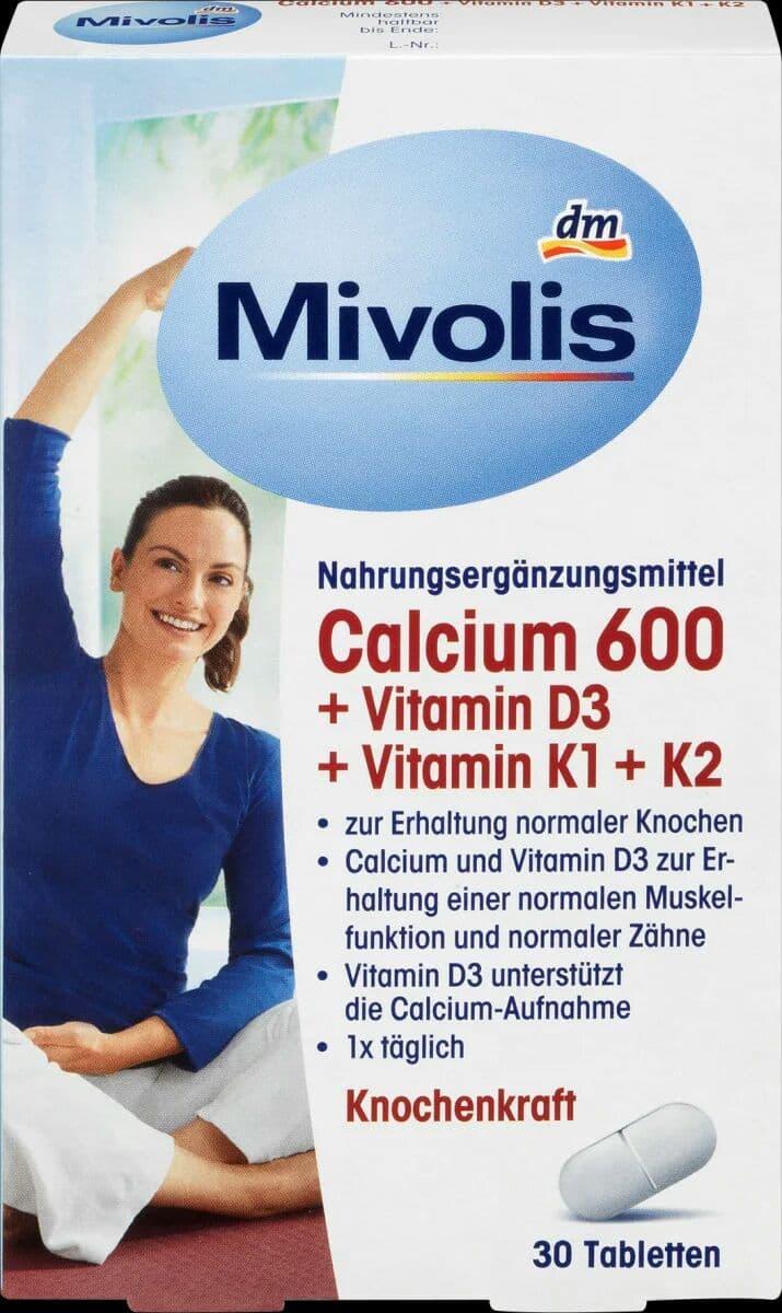 Комплекс вітамінів Mivolis Calcium 600 мг. + D3 + K1 + K2 вітаміни Міволіс Кальцій, фото 1