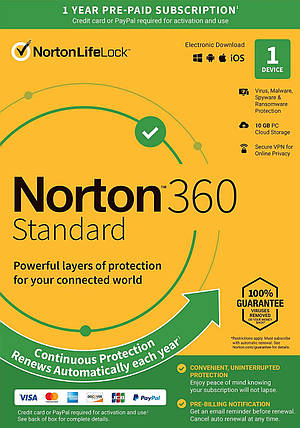 Norton 360 Standard 10 ГБ на 1 пристрій, на 1 рік, Україна, фото 2