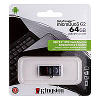 USB OTG Kingston DT MicroDuo 64GB G2 micro USB 3.2 (Чорний)