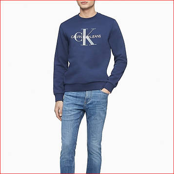 Чоловічий світшот CALVIN KLEIN Monogram Logo Crewneck Sweatshirt ОРИГІНАЛ (розмір s) синій