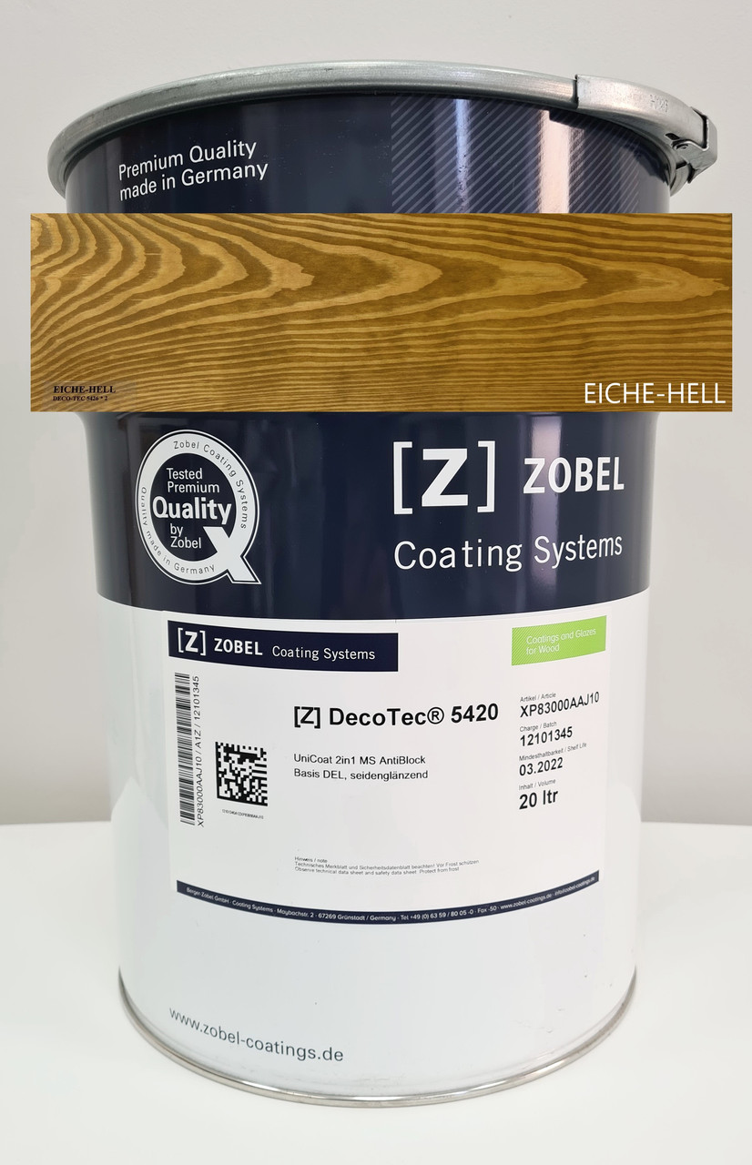 Лак Zobel Deco-tec 5420 ,колір EICHE-HELL, 20л (Німеччина)