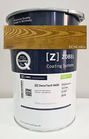 Лак Zobel Deco-tec 5420 ,колір EICHE-HELL, 20л (Німеччина), фото 2
