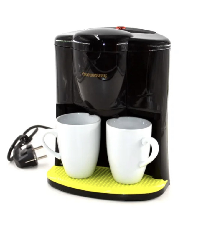 Кавоварка Crownberg 1560на 2 чашки/червона кавоварка 600 вт, фото 1