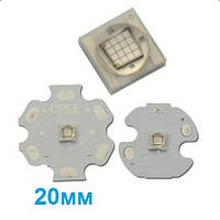 Ультрафіолетовий 3W Світлодіод 3V 365nm UV (для УФ лак, клей) CREE 20мм код 18770