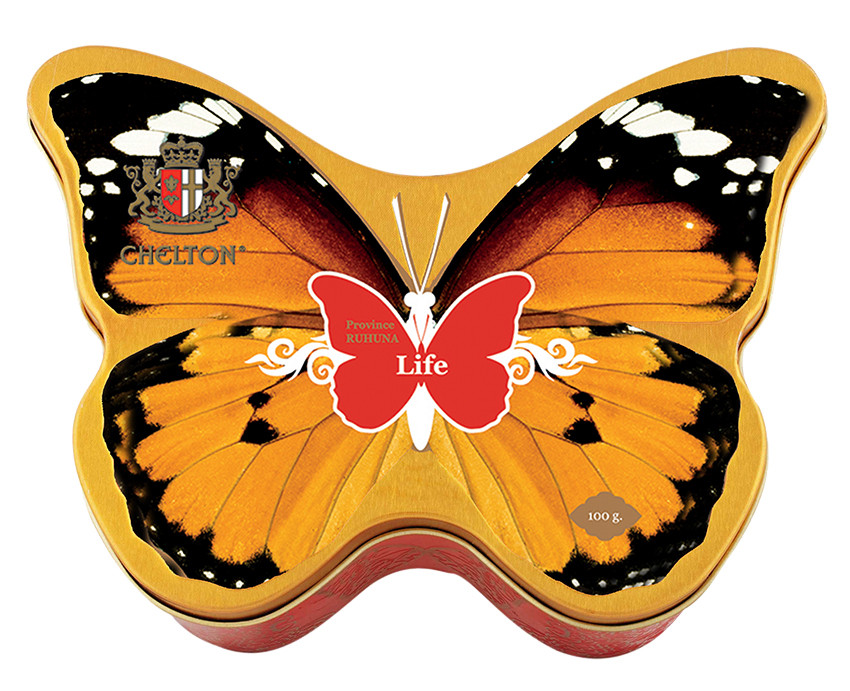 Великолистовий цейлонський чорний чай Челтон Метелик Життя 100 грамів у бляшанці, фото 1