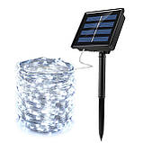 Гірлянда вулична для дерев і веранд led крапля роси solar від сонячної батареї 200 led 20 метрів, мульти, фото 3