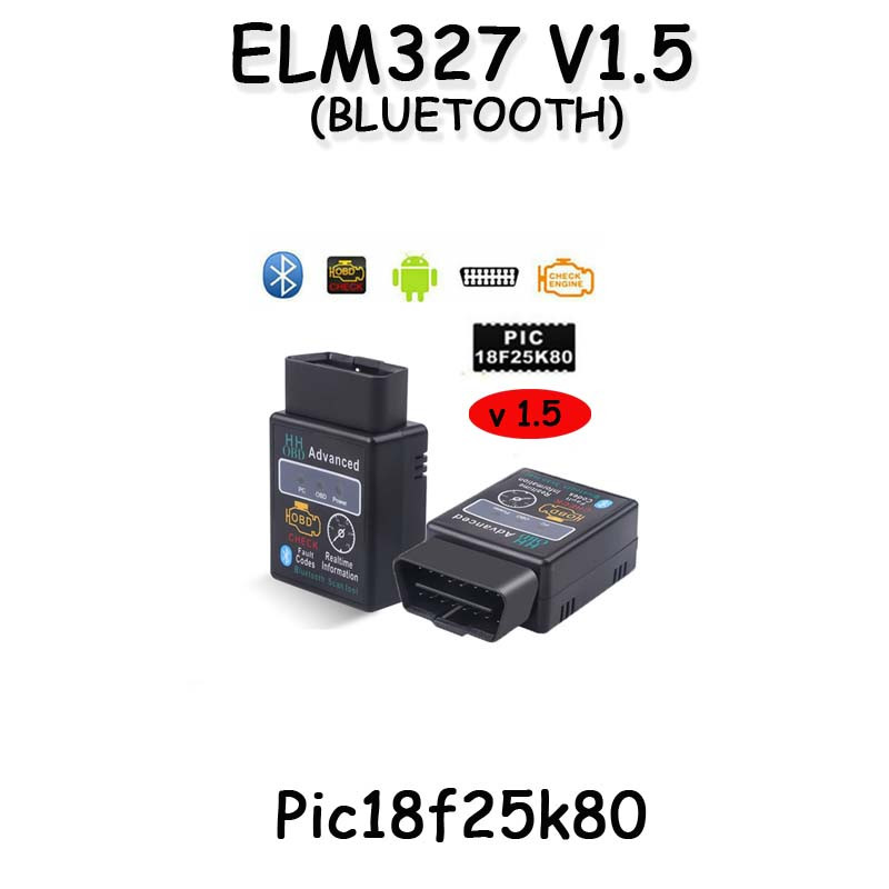ELM327 v1.5 (бездров Bluetooth) Pic18f25k80 OBDII OBD2 інтерфес під'єднання до ПК автосканер адаптер діагностик