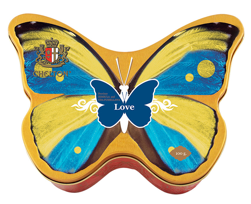 Зелений цейлонський великолистовий чай Челтон Метелик Любов 100 грамів у бляшанці, фото 1