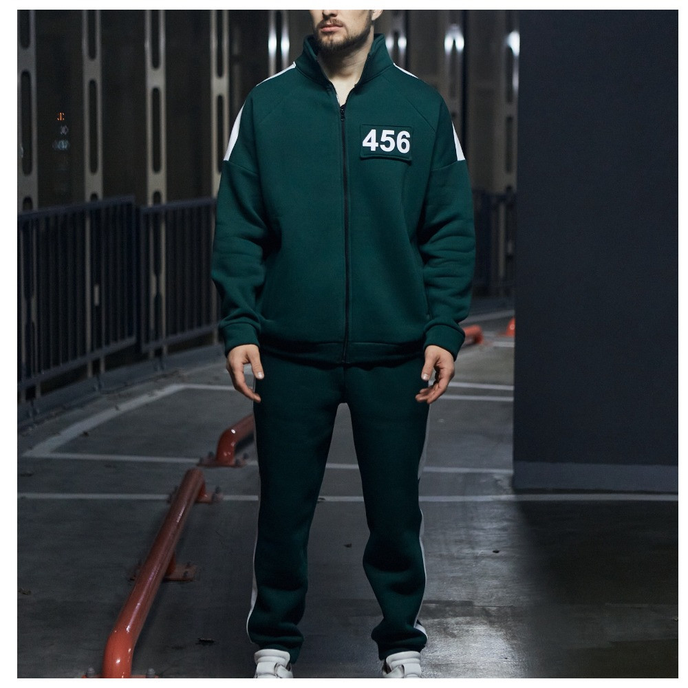 Теплий спортивний костюм гра в кальмара з номером 456 везунчик, Asos асос зимовий на флісі з серіалу