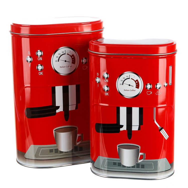 Набір із 2 жерстяних банок "Чай, кава" 1085JH, фото 1