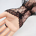 Мереживні рукавички (петелька на палець) p87 Чорні, фото 3