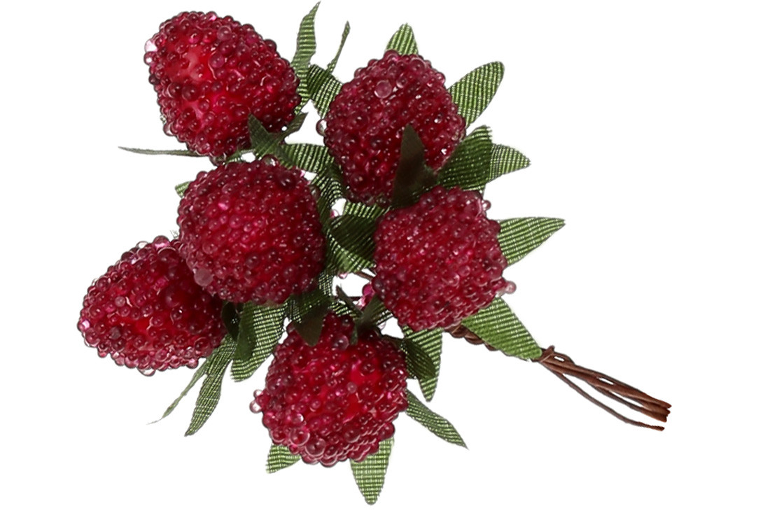Декоративний пучок малини 6шт, 12см, колір - бордо - 12 шт УПАКОВКА ТОВАР ВІД ВИРОБНИКА
