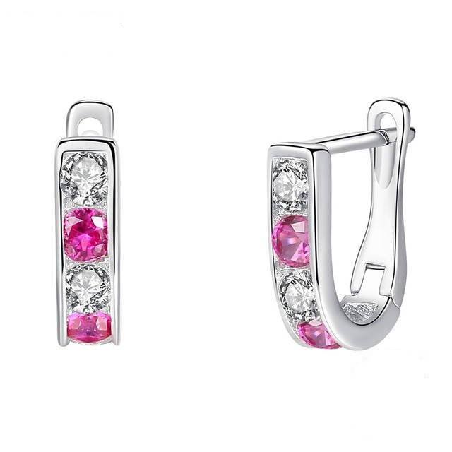 

Серебряные женские серьги 925 пробы с кристаллами циркония "Elizabeth"