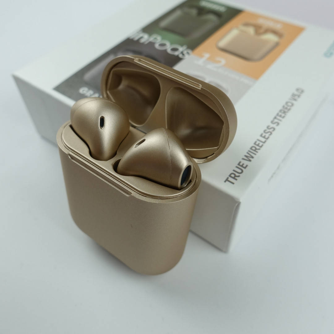 

Беспроводные наушники inpods 12 airpods tws сенсорные блютуз Золотые, Золотистый