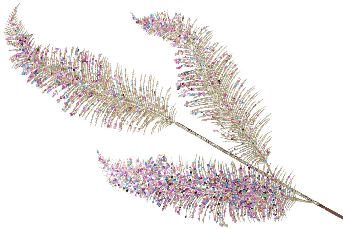 Декоративна гілка 78см, колір - золотий гліттер - 12 шт УПАКОВКА ТОВАР ВІД ВИРОБНИКА