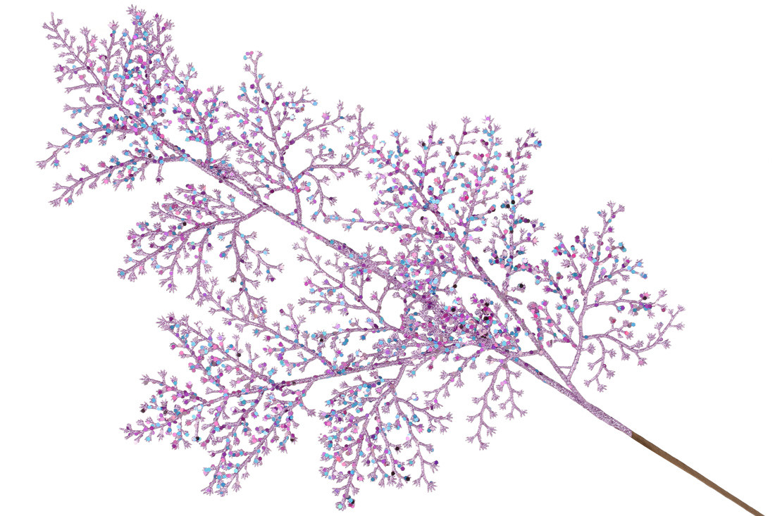 Декоративна гілка Корал 75см, колір - фіолетовий гліттер - 12 шт УПАКОВКА ТОВАР ВІД ВИРОБНИКА