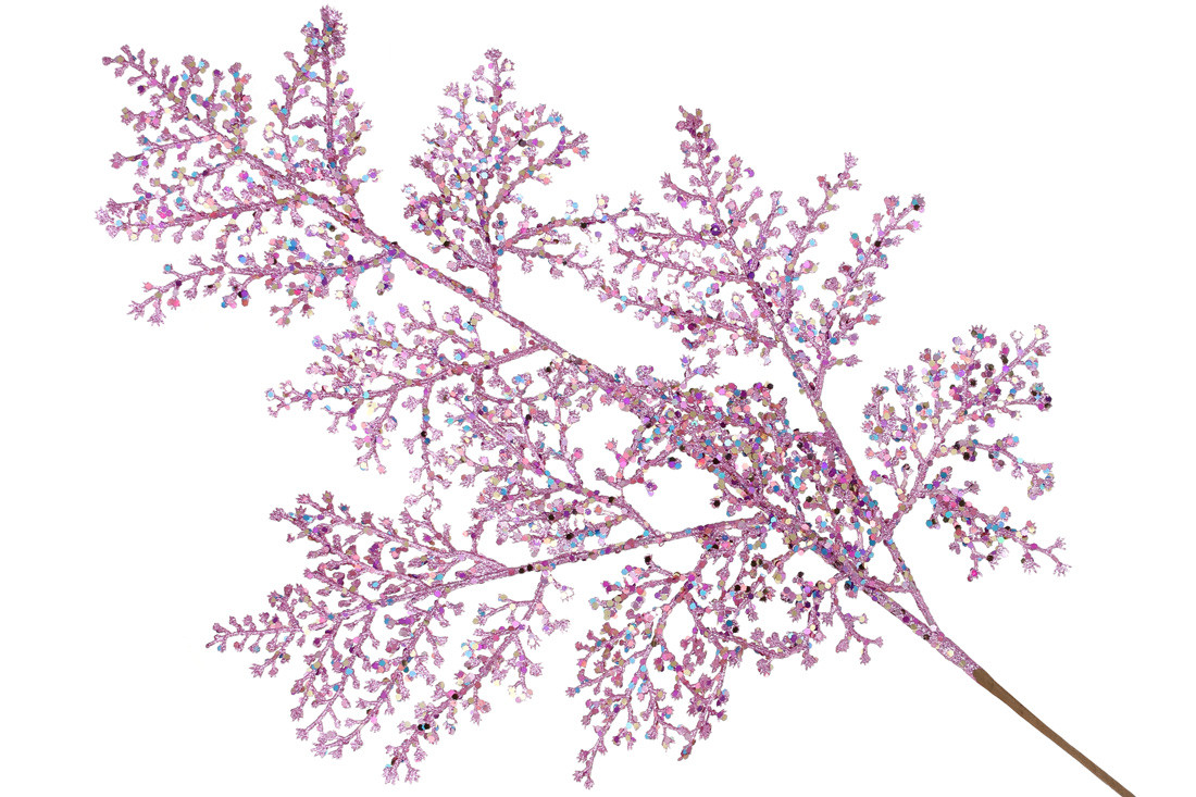 Декоративна гілка Корал 75см, колір - бузковий гліттер - 12 шт УПАКОВКА ТОВАР ВІД ВИРОБНИКА