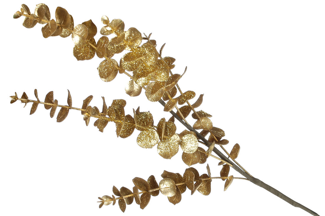 Євкаліпт на 5 гілок 73см, колір - золото - 12 шт УПАКОВКА ТОВАР ВІД ВИРОБНИКА