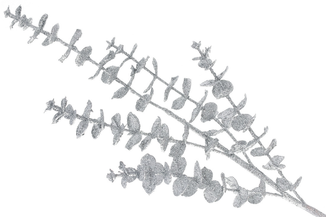 Декоративна гілка 73см, колір - срібло - 12 шт УПАКОВКА ТОВАР ВІД ВИРОБНИКА